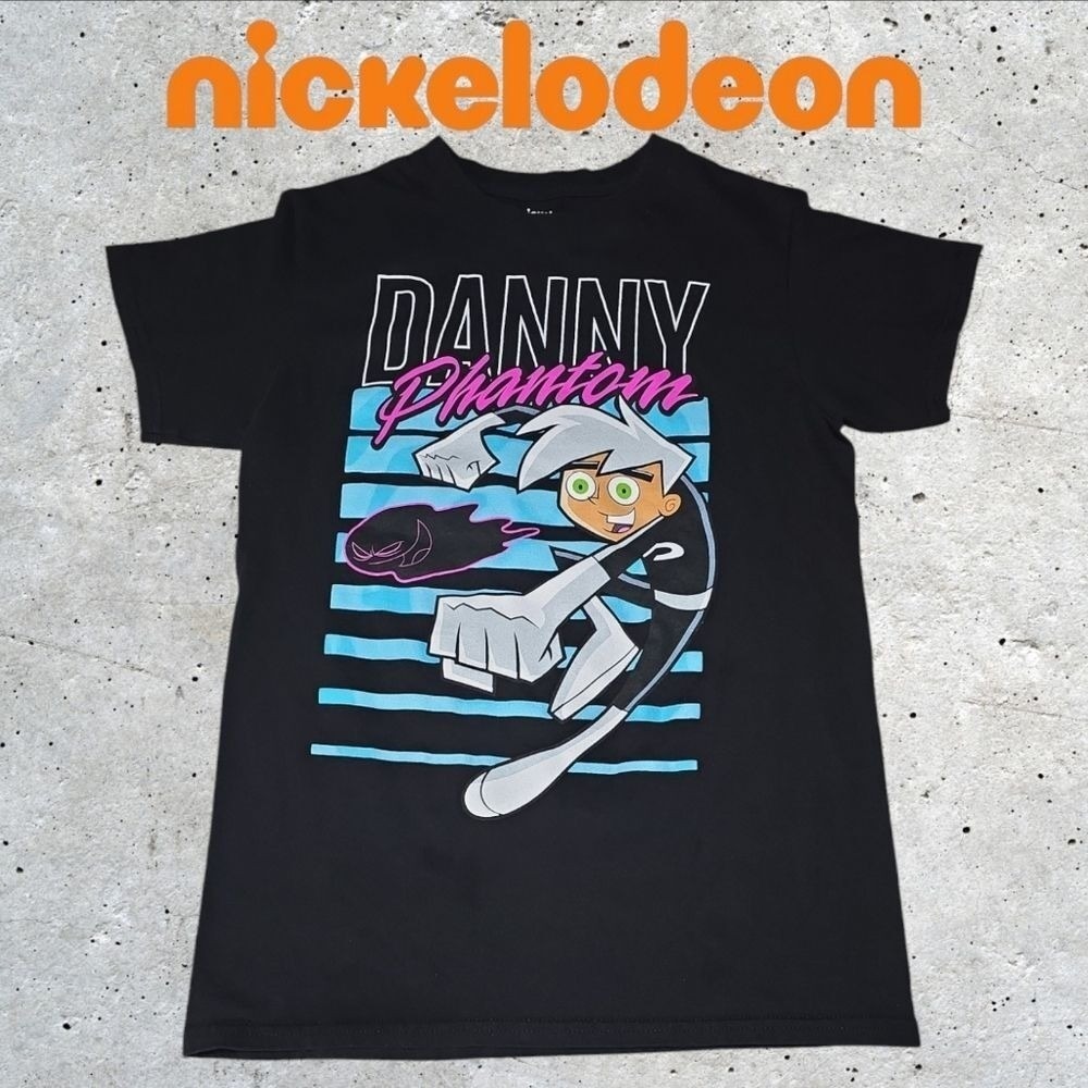 Unisex Nickelodeon‎ Danny Phantom Ghost Graphic Tee Cartoon TV Show Black S